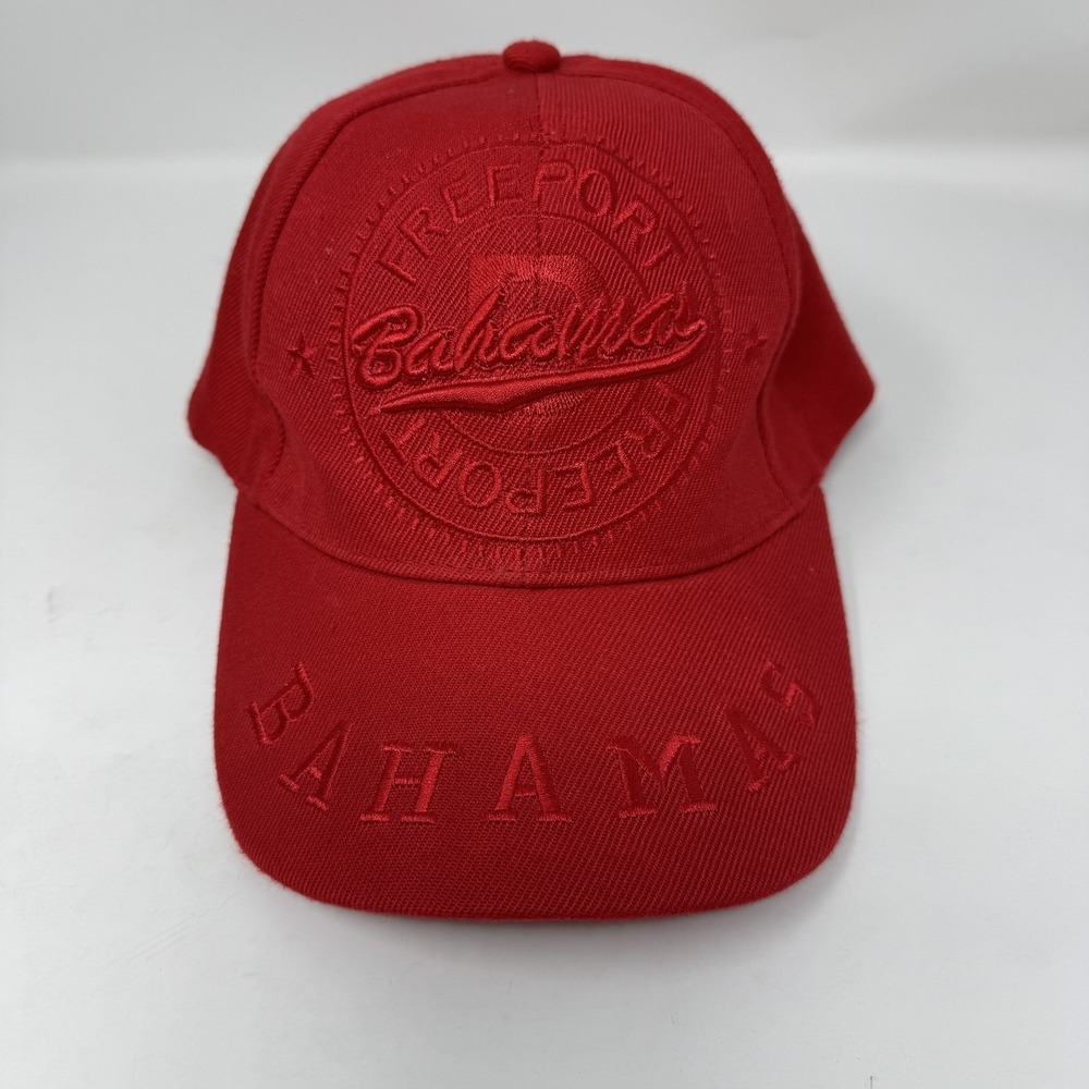 Bahamas Hat Cap Strap‎ Back Mens One Size Red Dorsett Tees Embroidered Souvenir